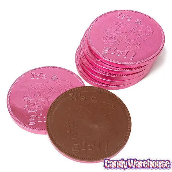 Fort Knox It's a Girl Foiled Milk Chocolate 4-Inch Medallions: 20-Piece Box - Image 3