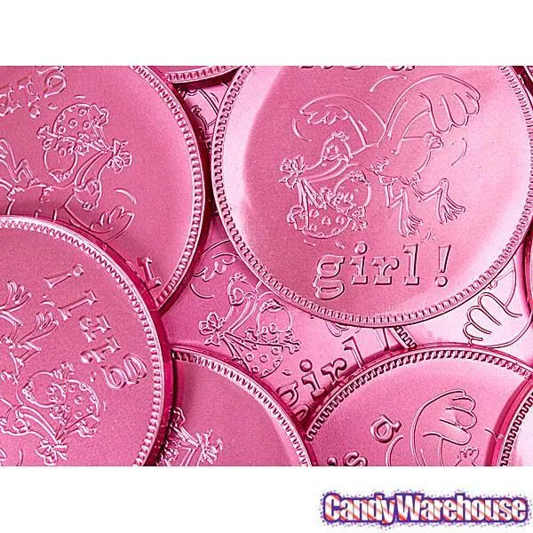 Fort Knox It's a Girl Foiled Milk Chocolate 4-Inch Medallions: 20-Piece Box - Image 4