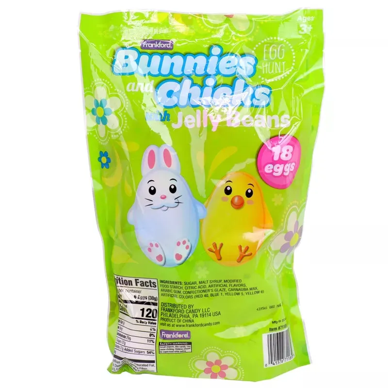 Frankford Bunnies & Chicks Plastic Eggs with Jelly Beans: 18-Piece Bag - Image 2