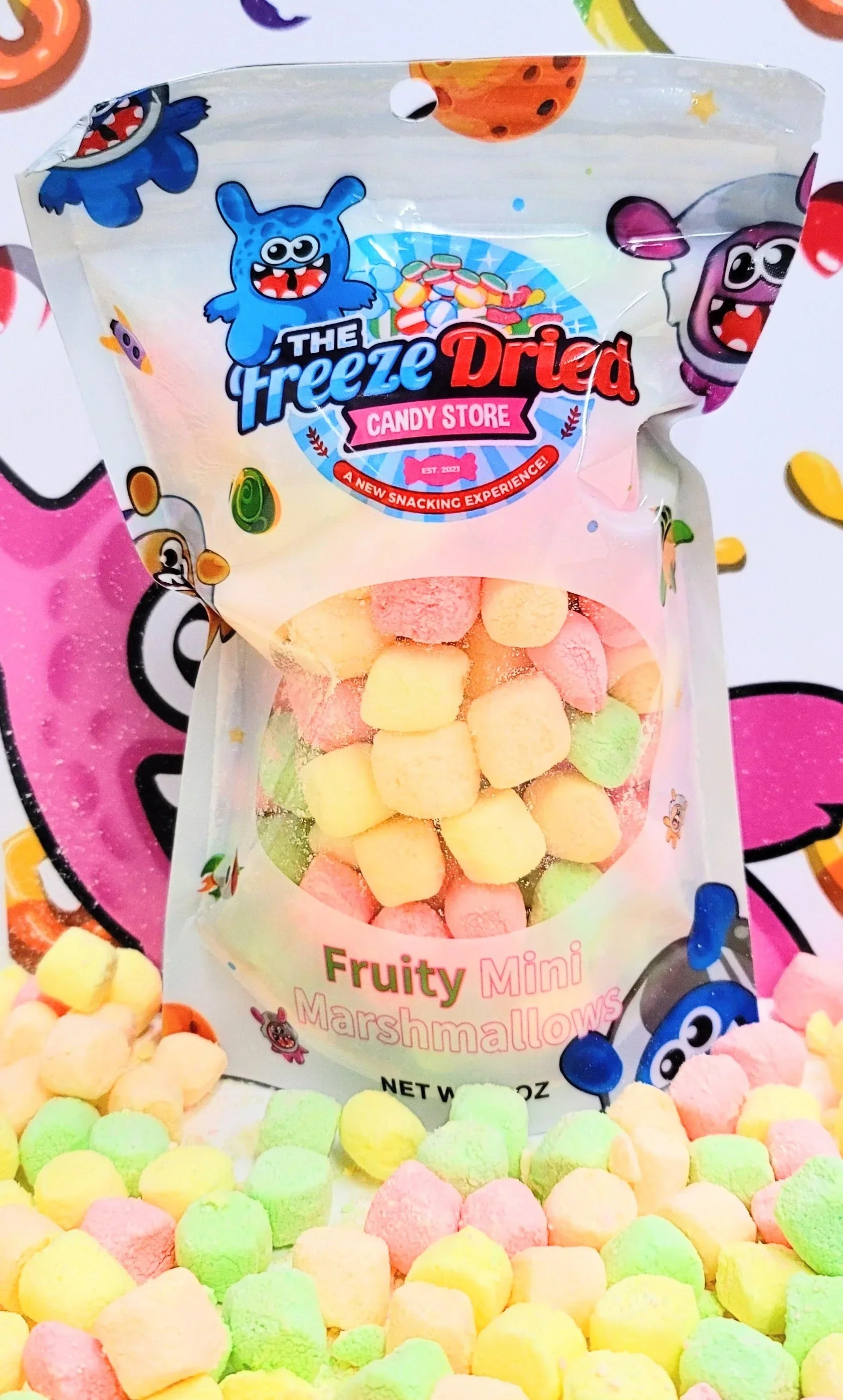 Freeze Dried Assorted Fruit Marshmallows Candy