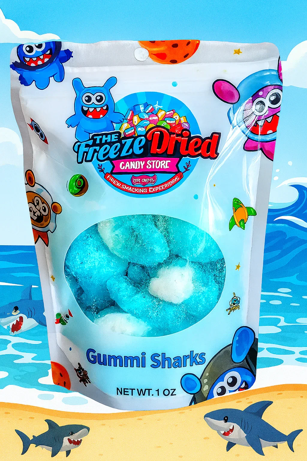 Freeze Dried Gummi Sharks Candy - Image 2
