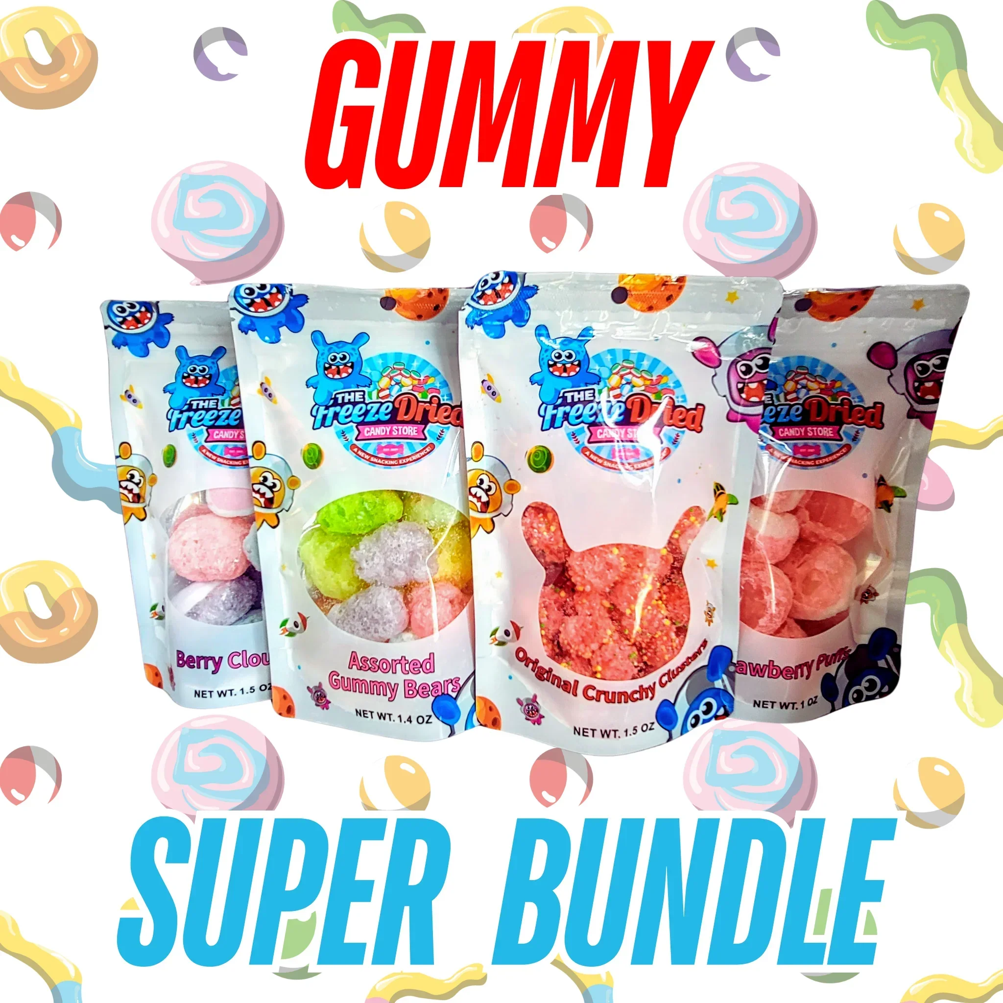 Freeze Dried Gummy Candy Bundle: 6 Bags
