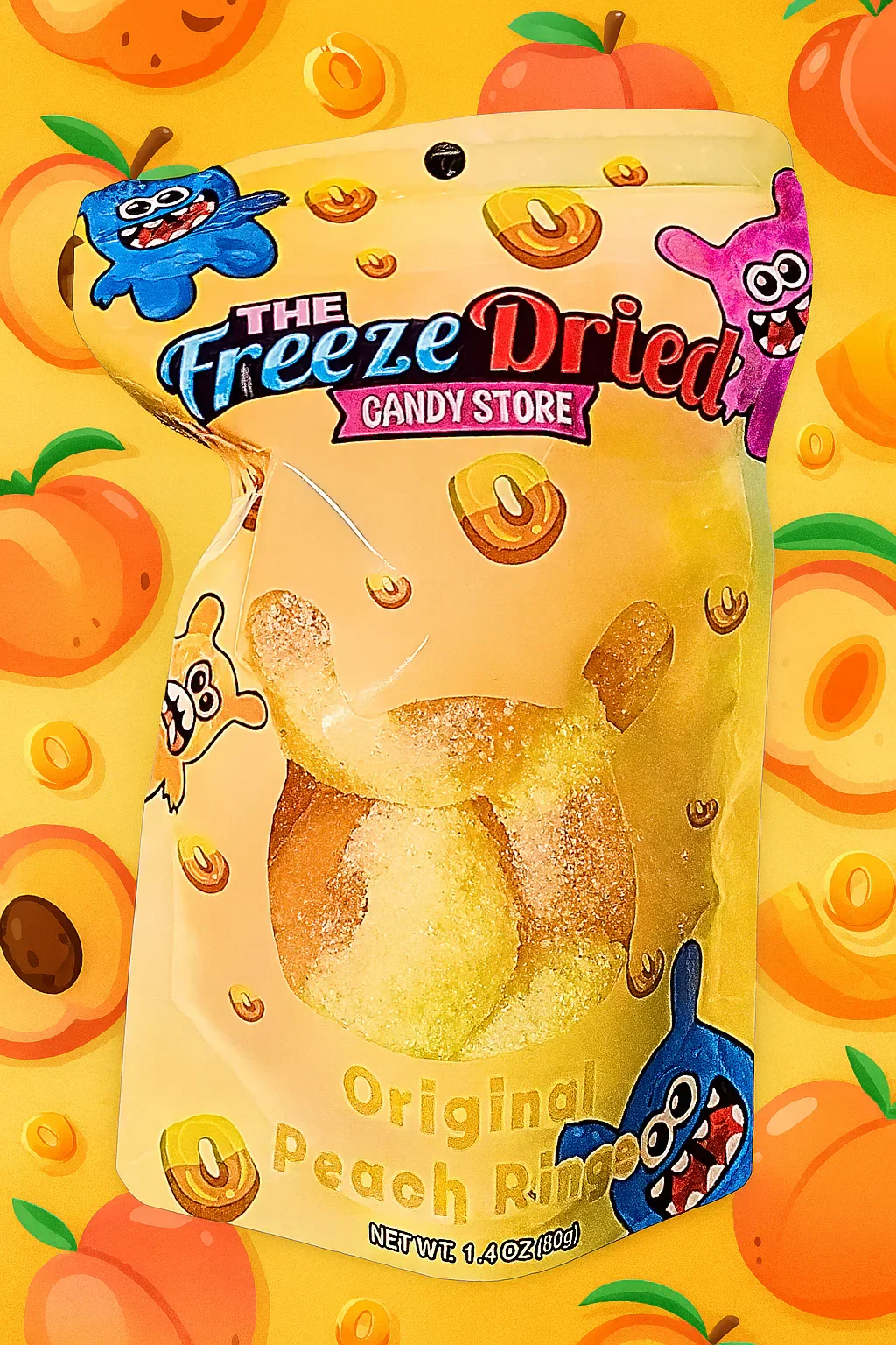 Freeze Dried Original Peach Rings Candy