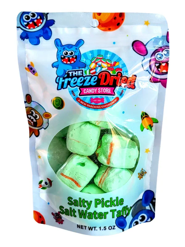 Freeze Dried Pickle Salt Water Taffy Candy - Image 3