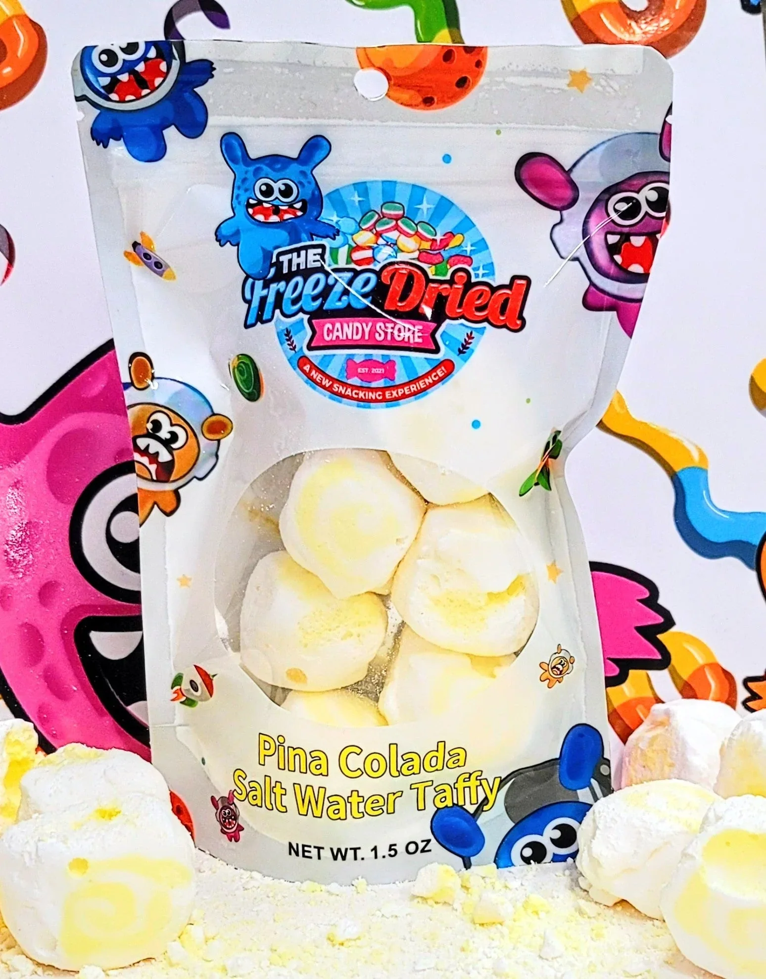 Freeze Dried Pina Colada Salt Water Taffy Candy