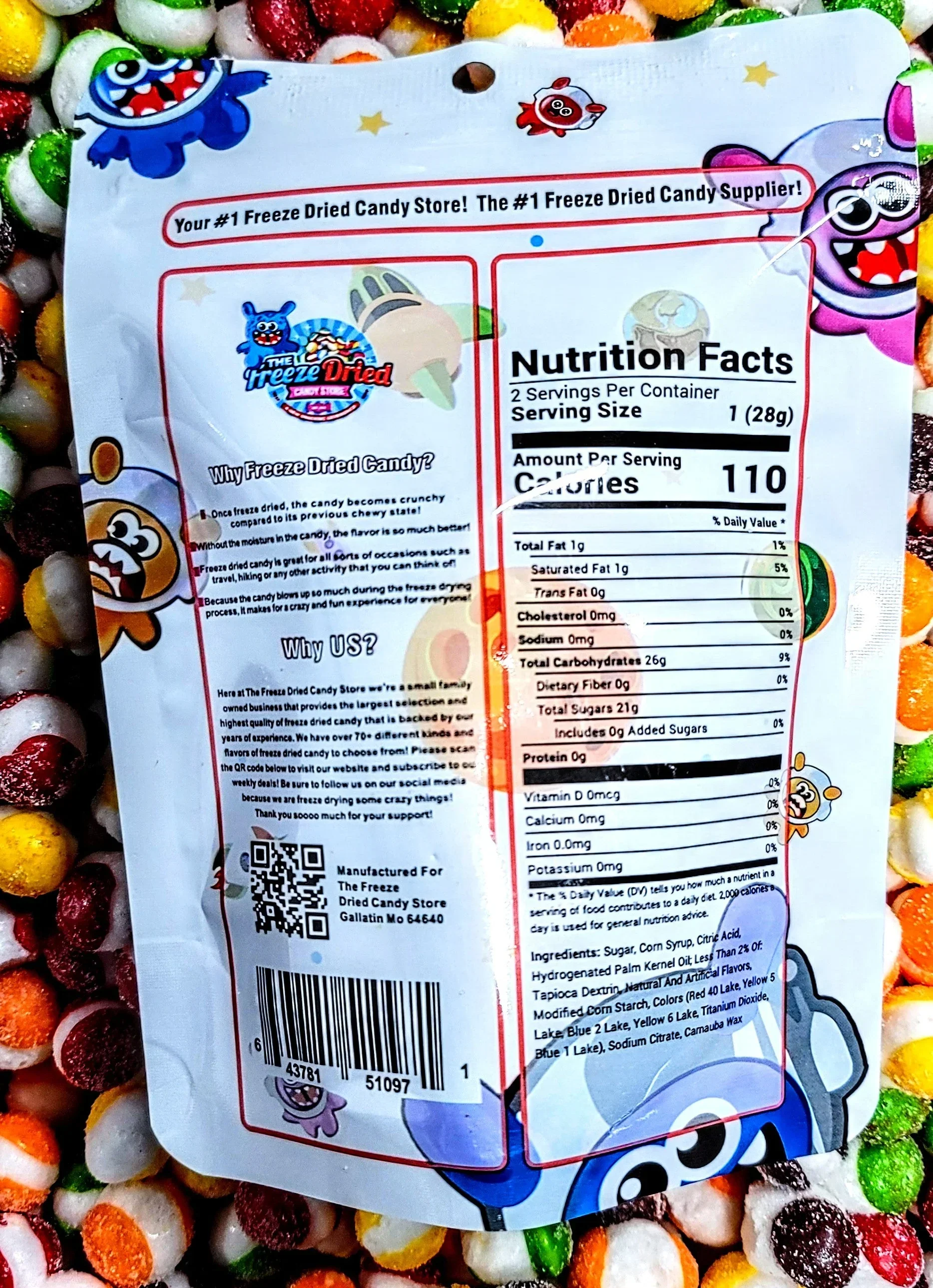 Freeze Dried Sour Shell Shocks Candy: 2oz - Image 2