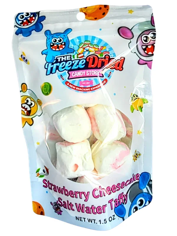 Freeze Dried Strawberry Cheesecake Salt Water Taffy Candy - Image 3