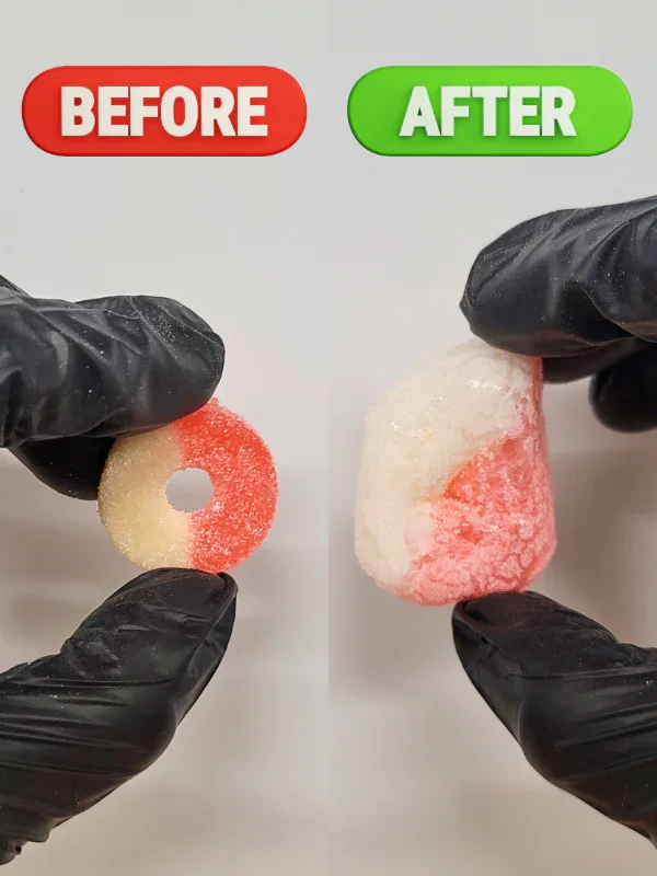 Freeze Dried Watermelon Peach Rings Candy - Image 2