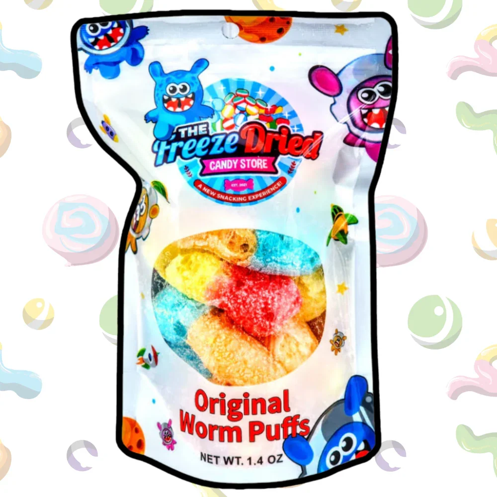 Freeze Dried Worm Puffs Candy