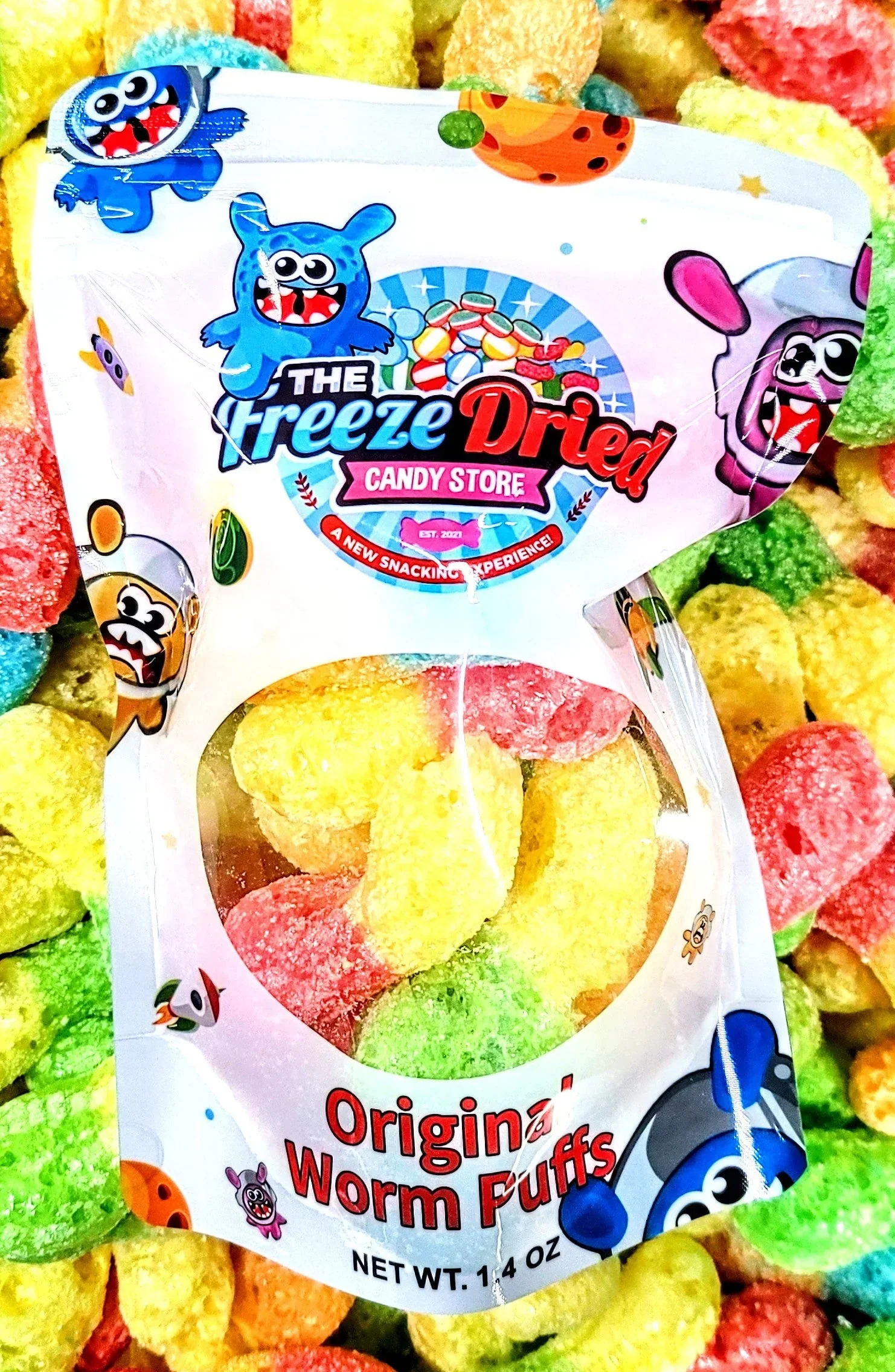 Freeze Dried Worm Puffs Candy - Image 5