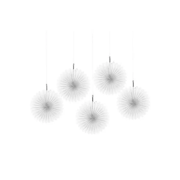 Mini Hanging Fans - Frosty White: 5-Piece Pack