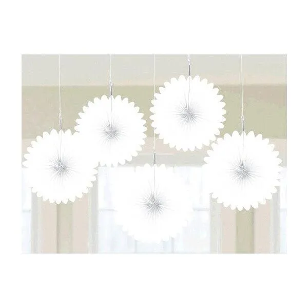 Mini Hanging Fans - Frosty White: 5-Piece Pack - Image 2