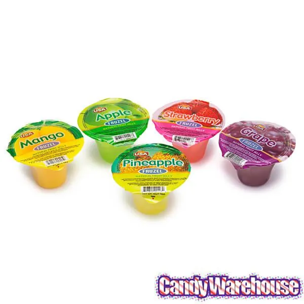 Fruzel Assorted Natural Fruit Jelly Candy Cups: 36-Piece Jar - Image 2
