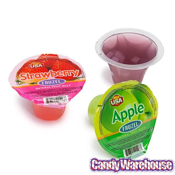 Fruzel Assorted Natural Fruit Jelly Candy Cups: 36-Piece Jar - Image 3