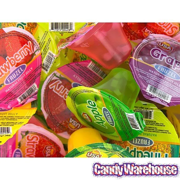 Fruzel Assorted Natural Fruit Jelly Candy Cups: 36-Piece Jar - Image 4