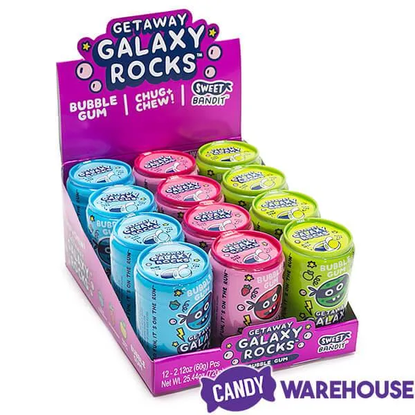 Getaway Galaxy Rocks Bubble Gum Cans: 12-Piece Box - Image 2