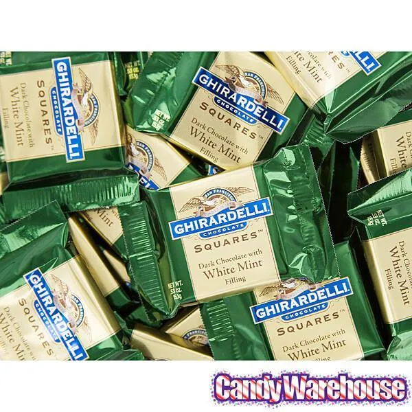 Ghirardelli Dark Chocolate with Mint Filling Squares: 50-Piece Box - Image 2