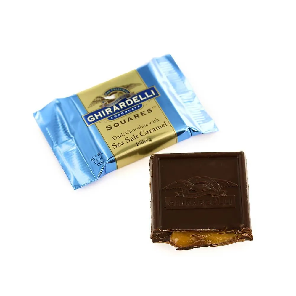 Ghirardelli Dark Chocolate with Sea Salt Caramel Filling Squares: 55-Piece Box - Image 2