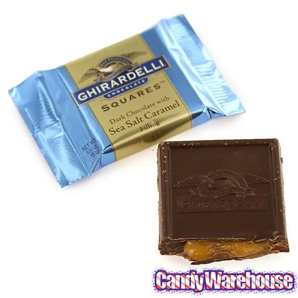 Ghirardelli Dark Chocolate with Sea Salt Caramel Filling Squares: 55-Piece Box - Image 3