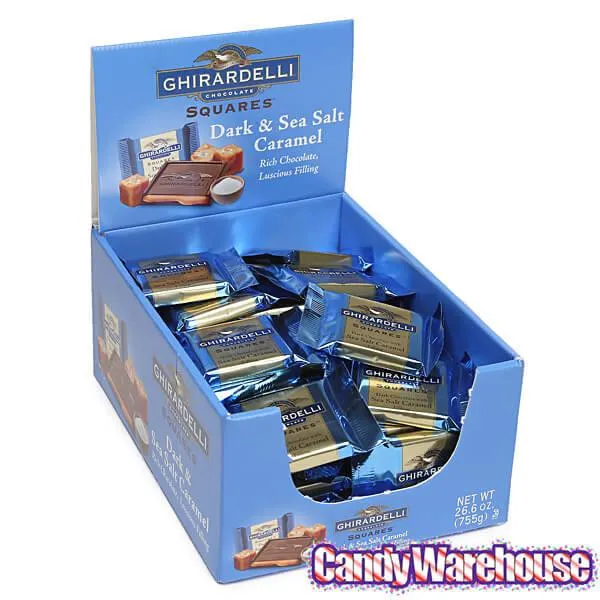 Ghirardelli Dark Chocolate with Sea Salt Caramel Filling Squares: 55-Piece Box - Image 4