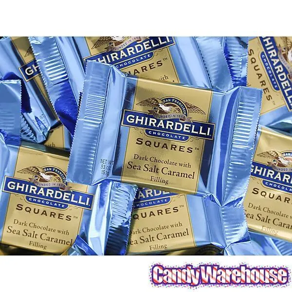 Ghirardelli Dark Chocolate with Sea Salt Caramel Filling Squares: 55-Piece Box - Image 5
