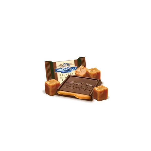Ghirardelli Dark Chocolate Squares with Caramel Filling 5-Ounce Bags: 6-Piece Box - Image 2