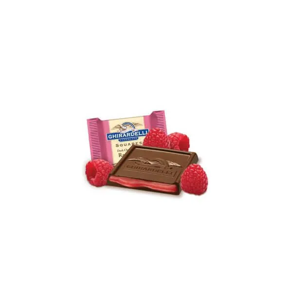 Ghirardelli Dark Chocolate Squares with Raspberry Filling 5-Ounce Bags: 6-Piece Box - Image 2