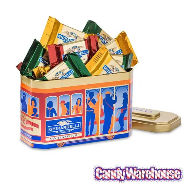Ghirardelli Milk Chocolate Squares 18-Piece Cable Car Tins: 6-Piece Case - Image 2