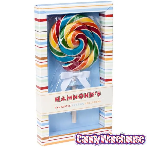 Giant 10-Ounce Rainbow Swirl Lollipop in Gift Box - Image 2