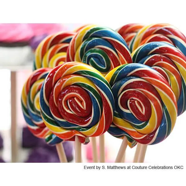 Giant 10-Ounce Rainbow Swirl Lollipop in Gift Box - Image 3