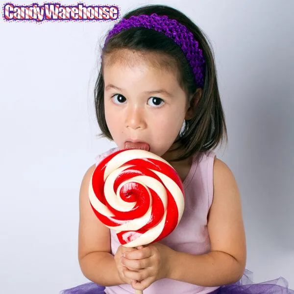Giant 10-Ounce Red & White Swirl Lollipop in Gift Box - Image 3