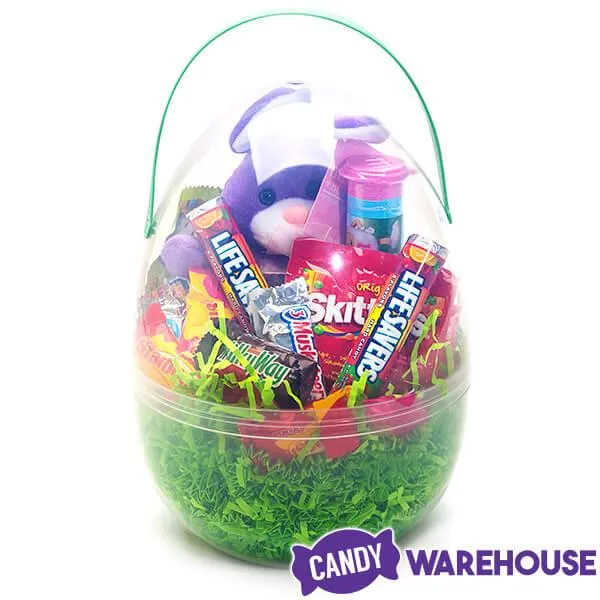 Giant Easter Egg Tote Filled with Candy and Plush Bunny - Image 2