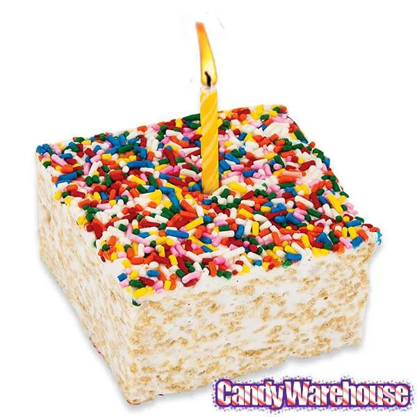 Giant Rice Crispy Treats - Happy Birthday Rainbow Sprinkles: 6-Piece Box - Image 2