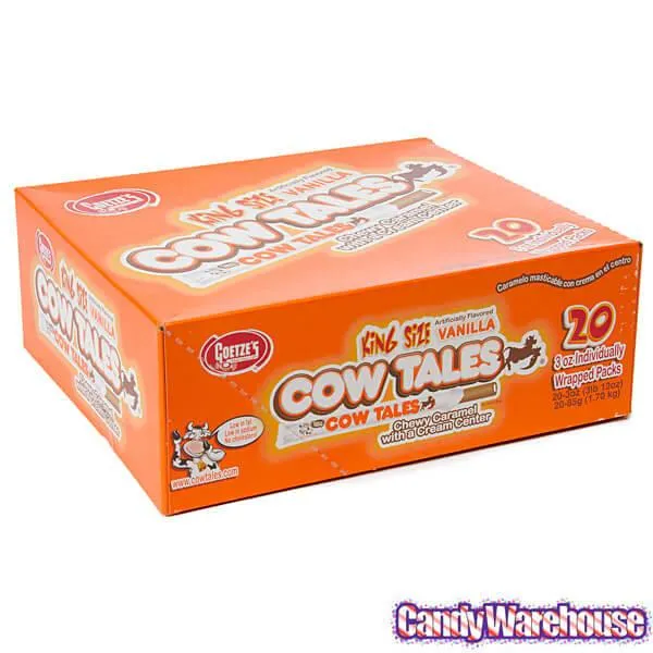 Goetze's Cow Tales Caramel & Cream Sticks King Size Packs: 20-Piece Box - Image 4