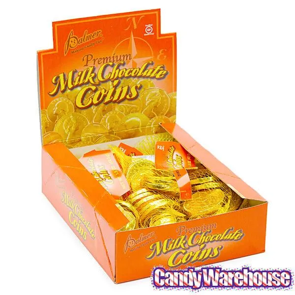 Palmer Gold Foiled Chocolate Coins in Mesh Bags: 12-Piece Box - Image 2