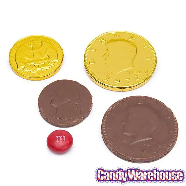 Palmer Gold Foiled Chocolate Coins in Mesh Bags: 12-Piece Box - Image 3