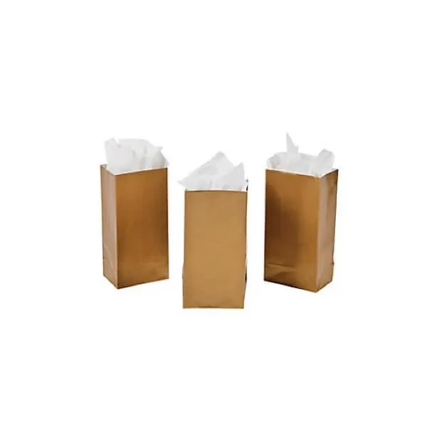 Mini Candy Treat Bags - Gold: 24-Piece Bag - Image 4
