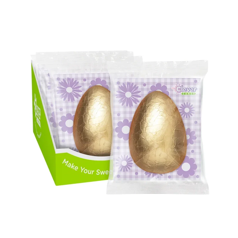 The Golden Egg Foiled Solid Milk Chocolate 3-Ounce Egg: 12-Count Case