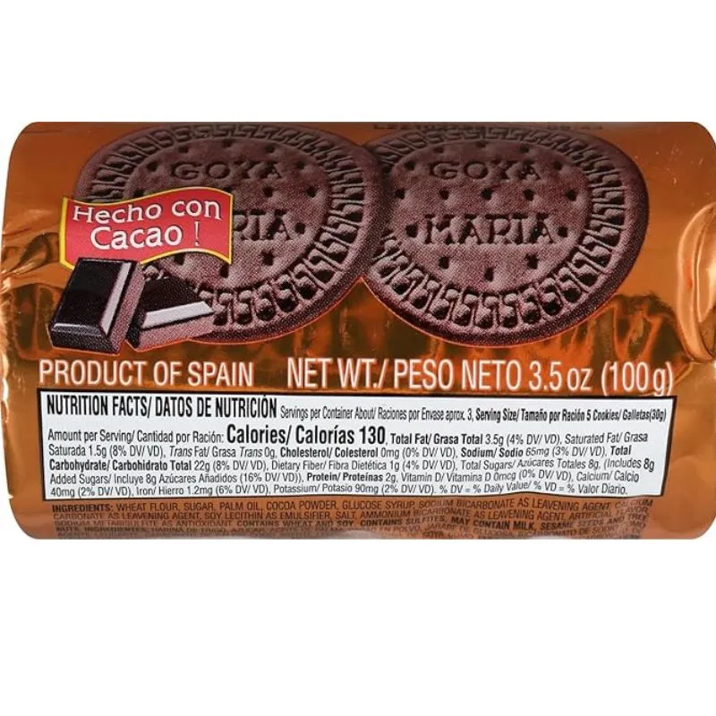 Goya Chocolate Maria Cookies: 8-Piece Box - Image 2