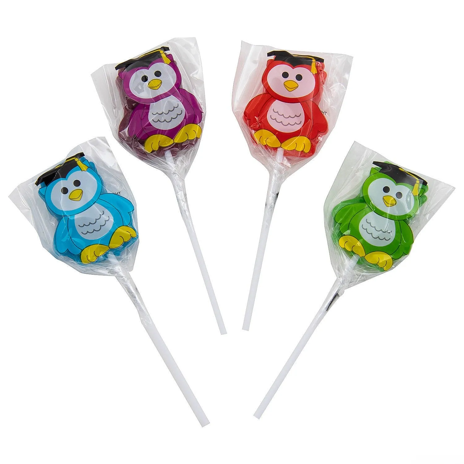 Graduation Owl Shaped Lollipops: 12-Piece Box