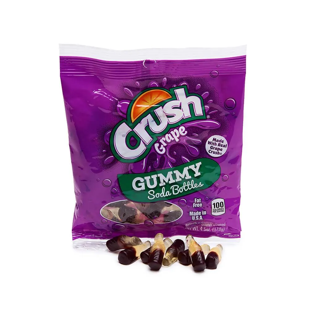 Gummy Soda Bottles Candy Bags - Grape Crush: 6-Piece Display