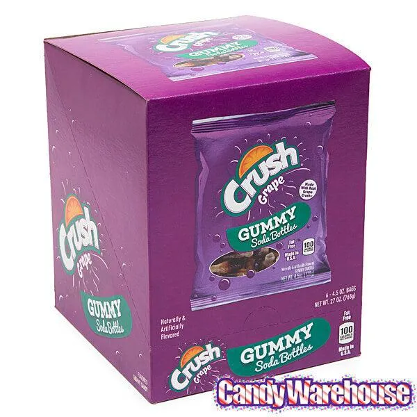 Gummy Soda Bottles Candy Bags - Grape Crush: 6-Piece Display - Image 5