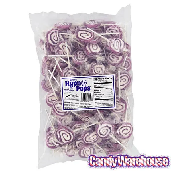 Hypno Pops Petite Swirled Lollipops - Grape: 100-Piece Bag - Image 2