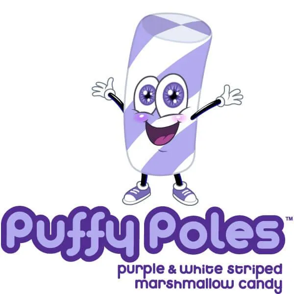 Puffy Poles Jumbo Marshmallow Twists - Grape: 1KG Bag - Image 2