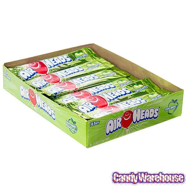 AirHeads Taffy Candy Bars - Green Apple: 36-Piece Box - Image 3