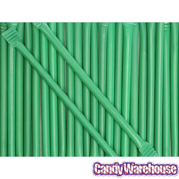 Green Candy Powder Filled Plastic Mini Straws - Watermelon: 240-Piece Bag - Image 3