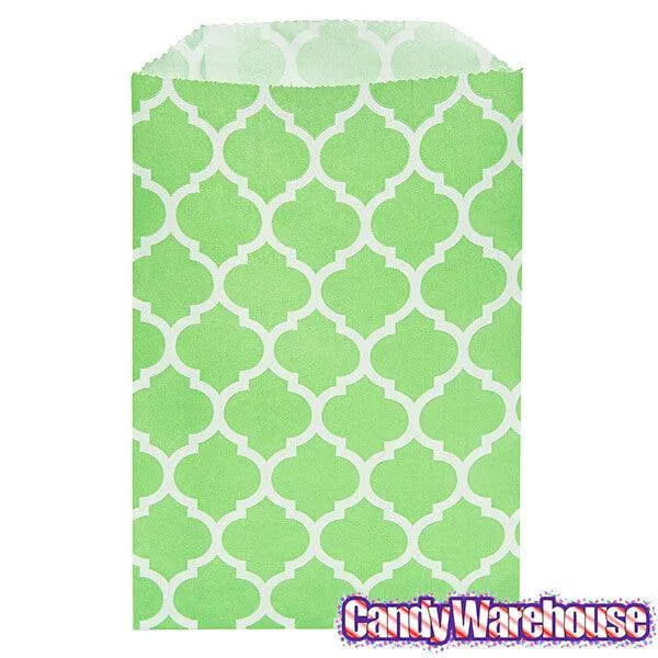 Green Casablanca Pattern Candy Bags: 25-Piece Pack - Image 4