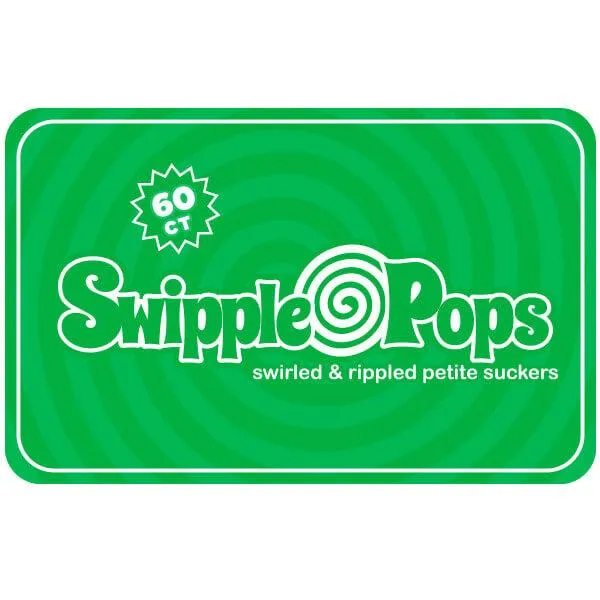 Swipple Pops Petite Swirl Ripple Lollipops - Green Lime: 60-Piece Tub - Image 3