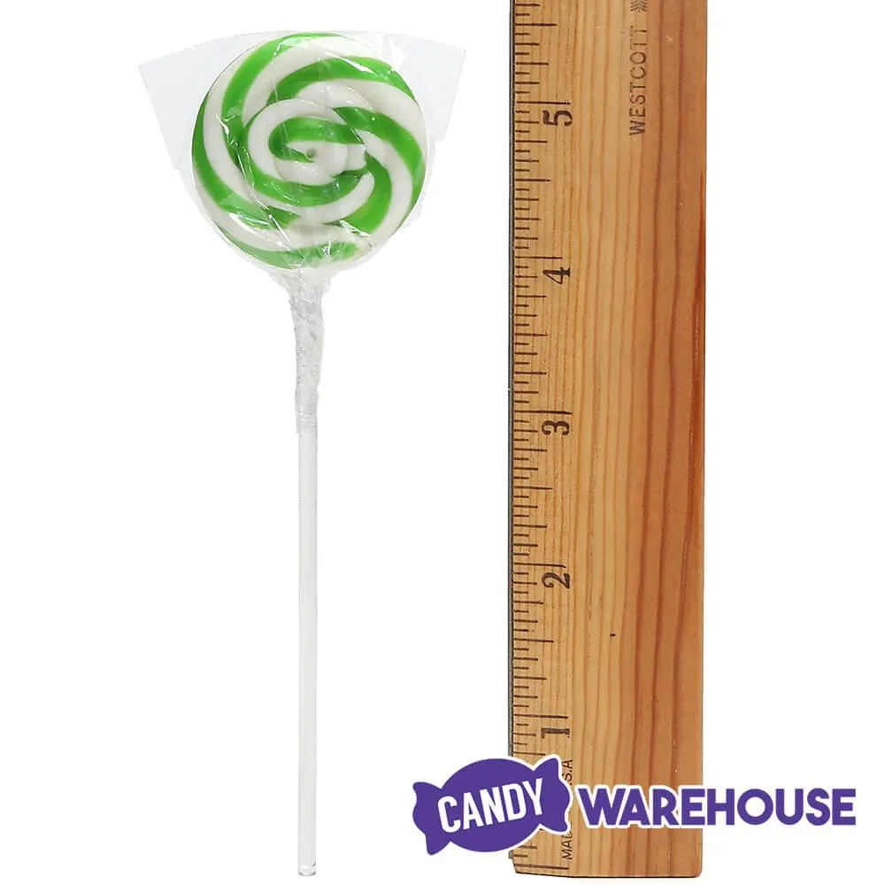 Swipple Pops Petite Swirl Ripple Lollipops - Green Lime: 60-Piece Tub - Image 4