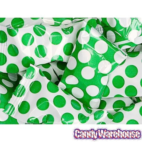 Green Polka Dots Wrapped Butter Mint Creams: 300-Piece Case - Image 2